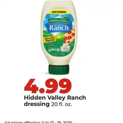 Hy-Vee Hidden Valley Ranch dressing offer
