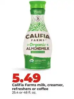 Hy-Vee Califia Farms milk, creamer, refreshers or coffee offer
