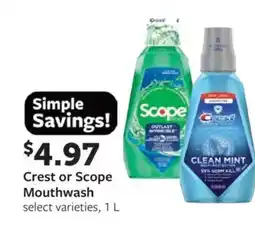Fareway Crest or scope mouthwash offer