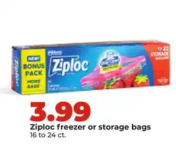 Hy-Vee Ziploc freezer or storage bags offer
