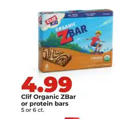 Hy-Vee Clif Organic ZBar or protein bars offer