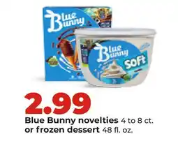 Hy-Vee Blue Bunny novelties or frozen dessert offer
