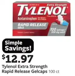 Fareway Tylenol extra strength rapid release gelcaps offer