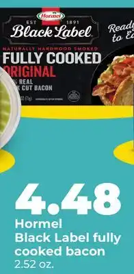 Hy-Vee Hormel Black Label fully cooked bacon offer