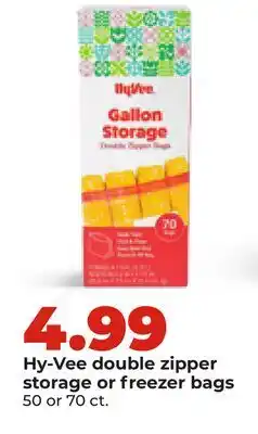 Hy-Vee Hy-Vee double zipper storage or freezer bags offer