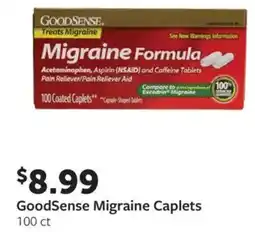 Fareway Goodsense migraine caplets offer