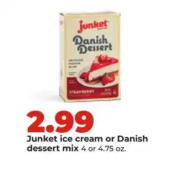 Hy-Vee Junket ice cream or Danish dessert mix offer