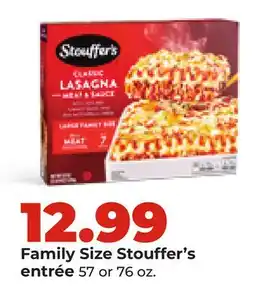 Hy-Vee Family Size Stouffer's entrée offer