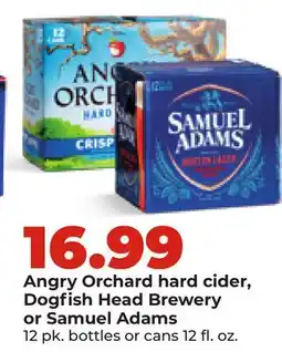 Hy-Vee Angry Orchard hard cider, Dogfish Head Brewery or Samuel Adams offer