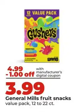 Hy-Vee General Mills fruit snacks value pack offer