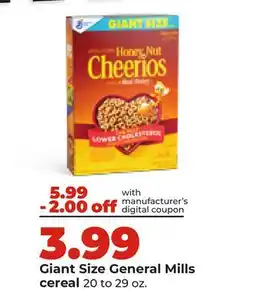 Hy-Vee Giant Size General Mills cereal offer