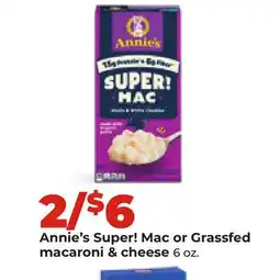 Hy-Vee Annie's Super! Mac or Grassfed macaroni & cheese offer