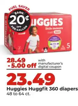 Hy-Vee Huggies Huggfit 360 diapers offer