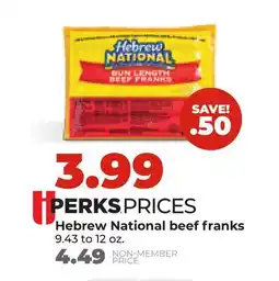 Hy-Vee Hebrew National beef franks offer