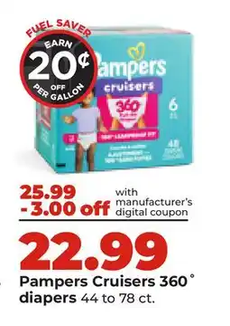 Hy-Vee Pampers Cruisers 360° diapers offer