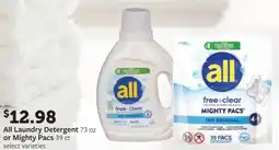 Fareway All laundry detergent or mighty pacs offer