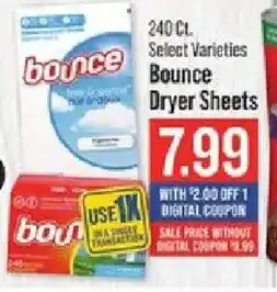 IGA Bounce Dryer Sheets offer