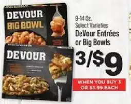 IGA DeVour Entrées or Big Bowls offer