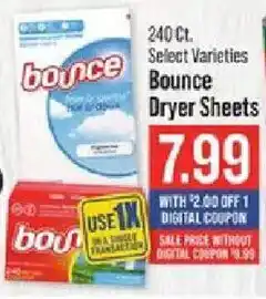 IGA Bounce Dryer Sheets offer
