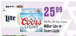 Market Basket Miller lite or coors light offer
