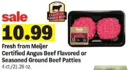 Meijer Fresh from Meijer Certified Angus Beef Flavored or Seasoned Ground Beef Patties offer