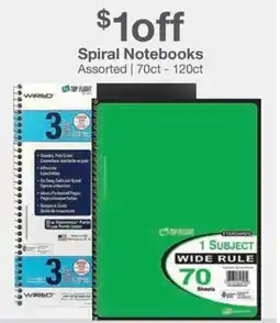 Kinney Drugs Spiral notebooks offer