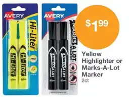 Kinney Drugs Yellow highlighter or marks-a-lot marker offer