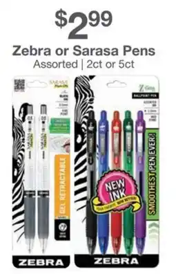 Kinney Drugs Zebra or sarasa pens assorted offer