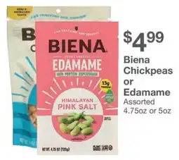 Kinney Drugs Biena chickpeas or edamame offer
