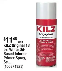 The Home Depot KILZ Original 13 oz. White Oil-Based Interior Primer Spray, Sealer, and Stain Blocker offer