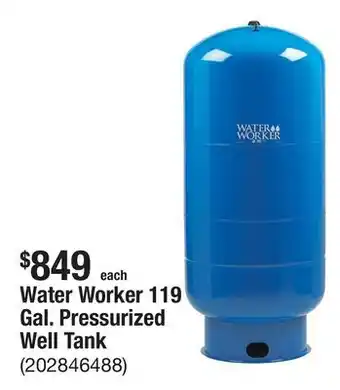 The Home Depot Water Worker 119 Gal. Pressurized Well Tank offer