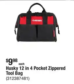 The Home Depot Husky 12 in 4 Pocket Zippered Tool Bag offer