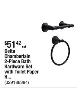 The Home Depot Delta Chamberlain 2-Piece Bath Hardware Set with Toilet Paper Holder, Towel Ring in Matte Black offer