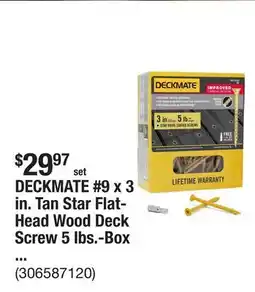 The Home Depot DECKMATE #9 x 3 in. Tan Star Flat-Head Wood Deck Screw 5 lbs.-Box (365-Piece) offer