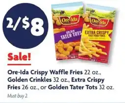 Family Dollar Ore-Ida Crispy Waffle Fries, Golden Crinkles, Extra Crispy Fries, Golden Tater Tots offer