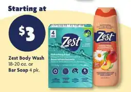 Family Dollar Zest Body Wash or Bar Soap offer