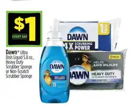 Dollar General Dawn Ultra Dish Liquid 5.8 oz., Heavy Duty Scrubber Sponge or Non-Scratch Scrubber Sponge offer