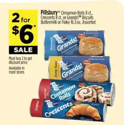 Dollar General Pillsbury Cinnamon Rolls 8 ct., Crescents 8 ct. or Grands! Biscuits offer