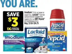 Dollar General Imodium, Lactaid, Pepcid offer