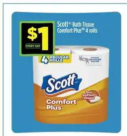 Dollar General Scott Bath Tissue Comfort Plus 4 rolls offer