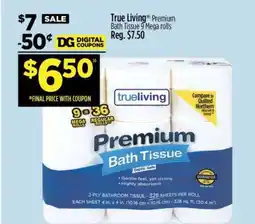 Dollar General True Living Premium Bath Tissue 9 Mega rolls offer