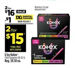 Dollar General U by Kotex Click Tampons offer