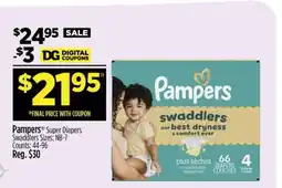 Dollar General Pampers Swaddlers offer