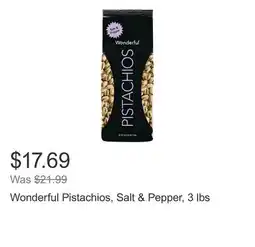 Costco Wonderful Pistachios, Salt & Pepper, 3 lbs offer