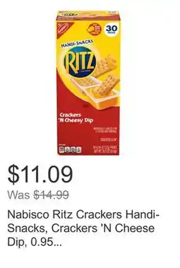 Costco Nabisco Ritz Crackers Handi-Snacks, Crackers 'N Cheese Dip, 0.95 oz, 30-Count offer