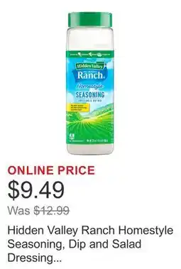 Costco Hidden Valley Ranch Homestyle Seasoning, Dip and Salad Dressing Mix, 20 oz offer