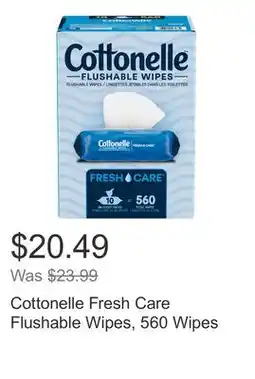 Costco Cottonelle Fresh Care Flushable Wipes, 560 Wipes offer