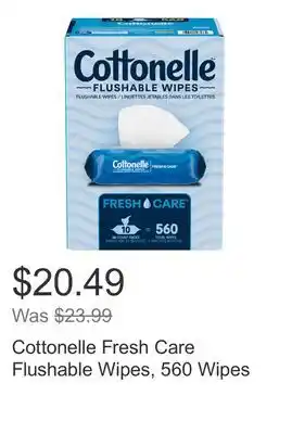 Costco Cottonelle Fresh Care Flushable Wipes, 560 Wipes offer