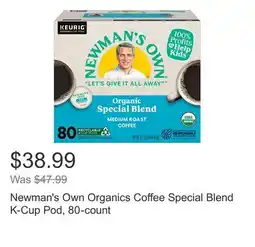 Costco Newman's Own Organics Coffee Special Blend K-Cup Pod, 80-count offer