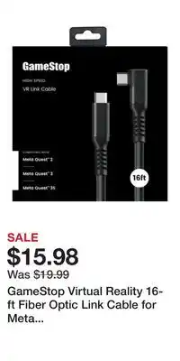 Game Stop GameStop Virtual Reality 16-ft Fiber Optic Link Cable for Meta Quest 2, 3, and 3S offer